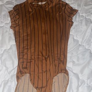 Black and brown Striped bodysuit